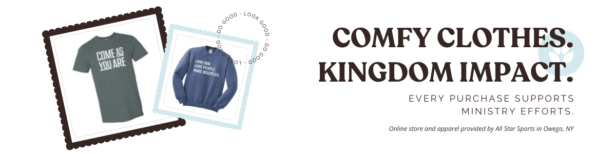 Visit our online store to buy New Life apparel and merch! All profits are donated to our Outreach Ministry.